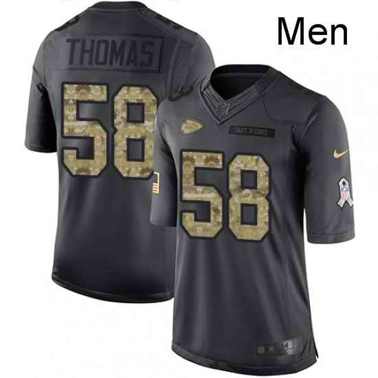 Men Nike Kansas City Chiefs 58 Derrick Thomas Limited Black 2016 Salute to Service NFL Jersey